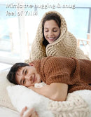 YnM Chunky Throw Blanket, Medium-Weight, Hand Knitted, Skin Friendly, Ventilated and Breathable, Machine Washable, Home Décor Piece for Couch, Sofa and Bed (Beige, 60x80 Inch) by CozyNest Decor