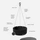 Veradek Mason Series Hanging Kona Planter - Round Planter for Outdoor Balcony/Patio | Made from Plastic-Stone Composite with Hanging Attachment | Modern Décor for, Flowers, Succulents, Small Plants by GreenHaven Gardens