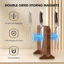 Magnetic Knife Block, Thickened Acacia Wood Kitchen Knife Holder Stand with Strong Magnets, Multifunctional Double Side Knife Storage Organizer for Kitchen Counter by CozyNest Decor