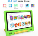 Kids Tablet, 10.1 Inch Tablet for Kids, Android 14, 64GB, Octa-Core CPU, WiFi, Big Battery, Kids Conten, Parental Control, HD Display Children Age 3-12, Bluetooth, Green Shockproof Case by TinyTreasures Baby Boutique