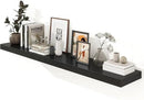 Black Floating Shelves for Wall - 72 Inch Wide x 12 Inch Deep Wall Shelves Set of 1 - Rustic Black Wood Shelves for Living Room, Bathroom, Laundry Room, Bedroom, Kitchen, Home Office by CozyNest Decor