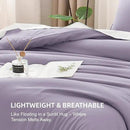 Litanika Grayish Lavender Purple Comforter Set Full Size, 3 Pieces Lightweight Solid Bedding Comforter Set, All Season Fluffy Bed Set (79x90In Comforter & 2 Pillowcases) by CozyNest Decor