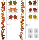 RECUTMS 2 Pack Fall Maple Garland - 5.8 FT/Pcs Autumn Hanging Fall Leave Vines for Home Garden Wedding Party Thanksgiving Dinner Fireplace Door Frame Doorway Backdrop Christmas Decor by CozyNest Decor