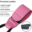 2 Pcs Stroller Hooks for Hanging, Portable Leather Style Stroller Clip Straps, Baby Stroller Hooks for Diaper Bags Grocery Shopping Bags, Mommy Hook for Stroller(Pink) by TinyTreasures Baby Boutique