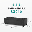 48" Ottoman with Storage, Storage Ottoman Bench with Safety Hinge, Upholstered Entryway Bench with Seating for Bedroom, Living Room, Holds up to 330 lb, Dark Gray by CozyNest Decor