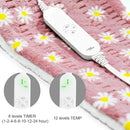 GOQOTOMO Flower Heating Pad for Back Pain Relief- 12" x 24"12 Heat Levels, 8 Timers Stay on, Machine Washable -F1224 by CozyNest Decor
