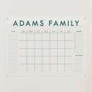 Personalized Clear Acrylic Calendar for Wall, Calendar Whiteboard for Wall, Dry Erase Wall Calendar, Wall Calendar Organizer System for Home (Block, Jade, 31"W x 23"H) by TinyTreasures Baby Boutique