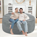 4FT Bean Bag Chair, Large Bean Bag Chairs with Memory Foam Filled, Fluffy Beanbag Sofa with Dutch Velvet Cover, Round BeanBag Chairs for Living Room, Playroom - Light Grey by TinyTreasures Baby Boutique