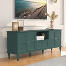 ARTPOWER 67'' Mid-Century Modern TV Stand with Storage Drawer and Doors, Long TV Stand with Adjustable Shelves for 75 Inch TV for Living Room, Bedroom, Green by CozyNest Decor