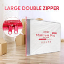 ZCHENBS® – Mattress Bags for Moving and Storage,Mattress Bag with Zippers,5 Mil Ultra-Thick Bed Bag,Waterproof,Anti-Tear,Heavy-Duty Mattress bag (Transaparent/Red, Full/Full XL-(1 Pack)) by TinyTreasures Baby Boutique