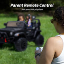 2 Seater Ride on Car Truck, 12V Kids Electric Ride on Toy for Big Kids Age 3-8 w/Remote Control- Black by TinyTreasures Baby Boutique