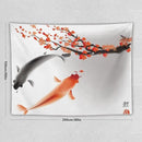 Houselerax Japanese Koi Fish Tapestry, Cherry Blossoms Asian Oriental Flower Branch Koi Fish Carp Tapestries Wall Hanging for Bedroom Living Room Office Decor 80"x60" by CozyNest Decor