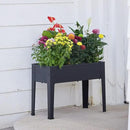 Raised Garden Bed, Elevated Planter Black Metal Plant Box with Legs Standing Garden Stand Drainage Holes Black(Black 24" L x 11" W x 18" H) by GreenHaven Gardens