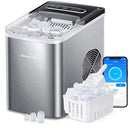 GoveeLife Smart Countertop Ice Makers, Portable Ice Maker Machine with Self-Cleaning, 6 Mins 9 Bullet Ice, 26lbs/24Hrs, Voice Remote for Home Kitchen Party Camping, with Ice Scoop Stainless Silver by CozyNest Decor