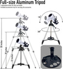 SpectrumOI TourStar 70 AZ Telescope for Adults Astronomy Gifts, Travel Telescope for Camping - Premium Refractor 70mm Aperture with Carry Bag and Phone Holder White Color by TinyTreasures Baby Boutique