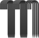 16 Inch Rebar Ground Stakes 24 Pack Heavy Duty J Hook Ground Anchors 3/8 Inch Diameter Steel Rebar Tent Stakes with Chisel Point End for Chain Link Fence, Canopy and Trampoline, Black by CozyNest Decor