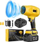 Saker Handheld Cordless Leaf Blower Portable Dust Cleaner 180000 RPM Compressed Air Duster with Adjustable Speed for Drying Patio Cleaning Camping 2 x 4.0Ah Battery Yellow by GreenHaven Gardens
