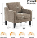VINGLI Accent Chair for Living Room Chairs Light Brown Reading Chair for Bedroom Scooped Arm Chair Mid Century Modern Accent Chairs Upholstered Comfy Chair for Apartment, Waiting Room by CozyNest Decor