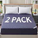2 Pack Waterproof Mattress Protector, King Size Mattress Pad with Deep Pocket 6"-18" Depth, Soft Breathable Dirt-Proof Single Bed Mattress Cover for Bedroom, Dorm Room (Navy Blue) by TinyTreasures Baby Boutique