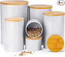 White Canister Sets for Kitchen Counter, Kitchen Canisters Set of 6, Flour and Sugar Containers, Coffee and Tea Storage, Modern Farmhouse Kitchen Decor by CozyNest Decor