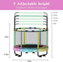 LAMERGE 55" 7-in-1 Round Trampoline for Kids Boys & Girls Ages 1-8, Indoor & Outdoor Trampoline for Fun, Adjustable Height Handrail ＆ Enclosed Safety Net ＆ Durable Designs for Toddlers Children by TinyTreasures Baby Boutique