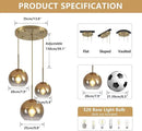 KCO Lighting Gold Cluster Pendant 3-Light Large Glass Pendant Lights Kitchen Island Bubble Globe Chandelier Mid Century Modern Hanging Light by CozyNest Decor
