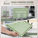 Empune Plastic Cutting Board Set, Recycled Plastic Cutting Boards for Kitchen (Set of 3), Dishwasher Safe Large Chopping Board with Holder, Non-slip Feet and Juice Grooves, Nonporous, Green by CozyNest Decor