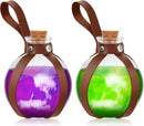 Patelai 2 Pcs Halloween Glass Potion Bottles with Belt Cork Renaissance Witch Costume Accessories Witch Props Potion Bottle for Halloween Party Decor Cosplay DIY Crafts Gift (Brown) by CozyNest Decor