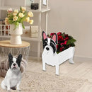 White French Bulldog Dog Planter Plant Pots,Cute Garden Dog Flower Planter,Dog Planters Birthday Gifts for Women,Office,Indoor/Outdoor Decor（9.45 * 6.3 * 13.35in） by GreenHaven Gardens