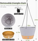 QCQHDU 2 Pack Hanging Planters for Indoor Outdoor Plants, 10 Inch Hanging Baskets Flower Pots with Reservoir Tray & Visible Water-Level by CozyNest Decor