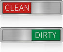 Dishwasher Clean Dirty Sign-Dishwasher Magnet Stainless Steel Clean Dirty Sign for Kitchen Organization Farmhouse Dishwasher Slide Indicator, Optional Adhesive Stickers by TinyTreasures Baby Boutique