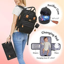 Dikaslon Diaper Bag Backpack with Portable Changing Pad, Pacifier Case and Stroller Straps, Large Unisex Baby Bags for Boys Girls, Multipurpose Travel Back Pack Moms Dads, Black by TinyTreasures Baby Boutique