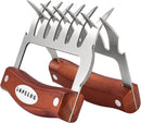 LOPE & NG Meat Handler Shredder Claws Set Of 2 - Wood Stainless Steel BBQ Pulled Pork Paws For Shredding Handing Carving Food by GreenHaven Gardens