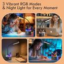 WILIT LED Desk Lamp for College Dorm Room Essentials, Students Study Lamp with Charging Station, Pen Holder, Clock & RGB Night Light, Office Desk Accessories, Table Lamp for Bedroom - Gray by TinyTreasures Baby Boutique