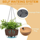 2 Packs Hanging Planters Basket for Outdoor Plants, Solar Powered Self Watering Bronze Round Plastic Flower Pots with Drainer for Balcony Patio Garden Outdoor Decoration by GreenHaven Gardens