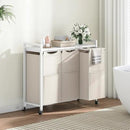 HOOBRO Laundry Sorter 3 Section, Laundry Hamper with Wheels, 3 × 11.5 Gal (43.4L), Rolling Laundry Basket, Pull-Out and Removable Oxford Fabric Bags, White WG76XY01 by CozyNest Decor
