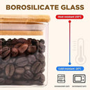 Glass Food Storage Jars Square 37oz, 4 Pack Glass Jars With Bamboo Lids, Kitchen Storage Containers For Spice, Candy, Cookie, Storage For Pantry Organizers by CozyNest Decor