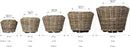 Rattan Kobo Indoor Outdoor Planter Basket with Plastic Pot Medium 35 Gallon Soil Capacity by CozyNest Decor