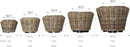 Rattan Kobo Indoor Outdoor Planter Basket with Plastic Pot Small 25-Gallon Soil Capacity by CozyNest Decor