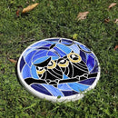 Bieye MSS005 Tiffany Style Stained Glass Mosaic Decorative Stepping Stone for Garden Decor (Owl, 12" Round) by CozyNest Decor