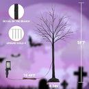 2Pack 5FT 200LED Black Halloween Tree Lights, Timer Function Lighted Black Trees with Purple and Orange Lights, Spooky Trees Light for Indoor Outdoor Halloween Decorations by CozyNest Decor