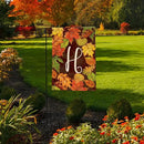 Briarwood Lane Fall Leaves Monogram Letter H Garden Flag by GreenHaven Gardens