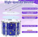 Upgraded Kids Drum Set for Toddlers 1-3, Kids Jazz Drum Ages 3-5, Star Light up Musical Instrument Toys for Boys Girls 2-5 4-6 5-7 ( All Plastic) by TinyTreasures Baby Boutique