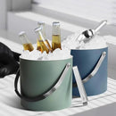 3L Ice Bucket with Silicone Lid, Scoop, Tongs & Strainer, Stainless Steel Double Wall Insulated Ice Buckets for Parties & Cocktail Bar, Outdoor Champagne Ice Container Bin, Dusty Green by CozyNest Decor