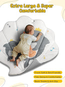Shell Baby Play Mat, Play Mat for Babies 0-6 6-12 Months, Tummy Time Mat w 6 Detachable Toys, Enlarged Infant Activity Mat for Sensory & Motor Skill Development Boho Ocean Theme Baby Play Gym (White) by TinyTreasures Baby Boutique