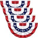 3x6 Ft 4 Pack American Pleated Bunting Fan Flags, Patriotic Half Fan Banner American Flag Decoration Bunting for Outside Red White and Blue Decor Independence Day Memorial Day 4th of july Decorations by GreenHaven Gardens