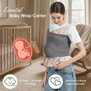 Baby Wrap Carrier, Lightweight Baby Wearing Wraps for Newborn and Infant, Soft Swaddle Holder Carrier, Cozy Baby Sling 7-35 lbs Grey by TinyTreasures Baby Boutique