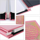 Inspirational Leather Photo Album,Magnetic Self-Stick Page Photo Album,Family Album,Hand Made DIY Albums Holds 3x5, 4x6, 5x7, 6x8 Photos (pink-always remember) by TinyTreasures Baby Boutique