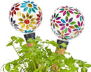 Terracotta Watering Spikes Mosaic Watering Globes for Outdoor Plants 2 Pack Automatic Plant Waterer Watering Devices Water Bulbs by GreenHaven Gardens