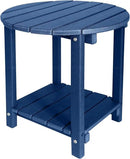 Adirondack Round Outdoor Side Table 2-Tier Storage Patio Side Table, HDPE End Tables for Backyard Pool Porch Garden Lawn (Blue) by GreenHaven Gardens